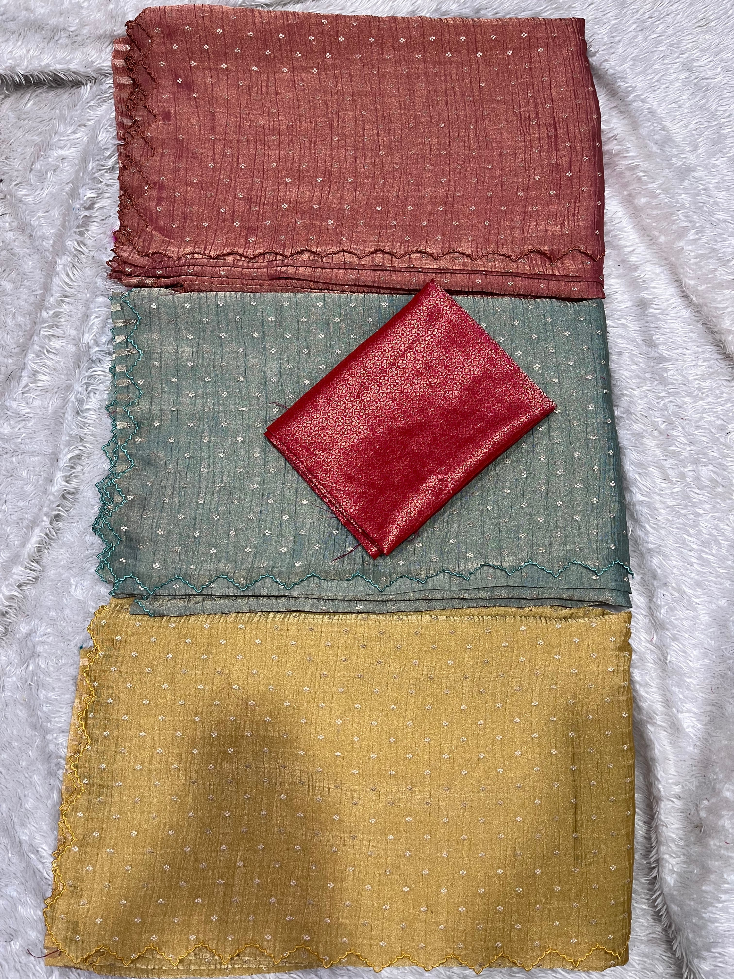 Pure handloom Banarasi tissue with scalping (pure2000)