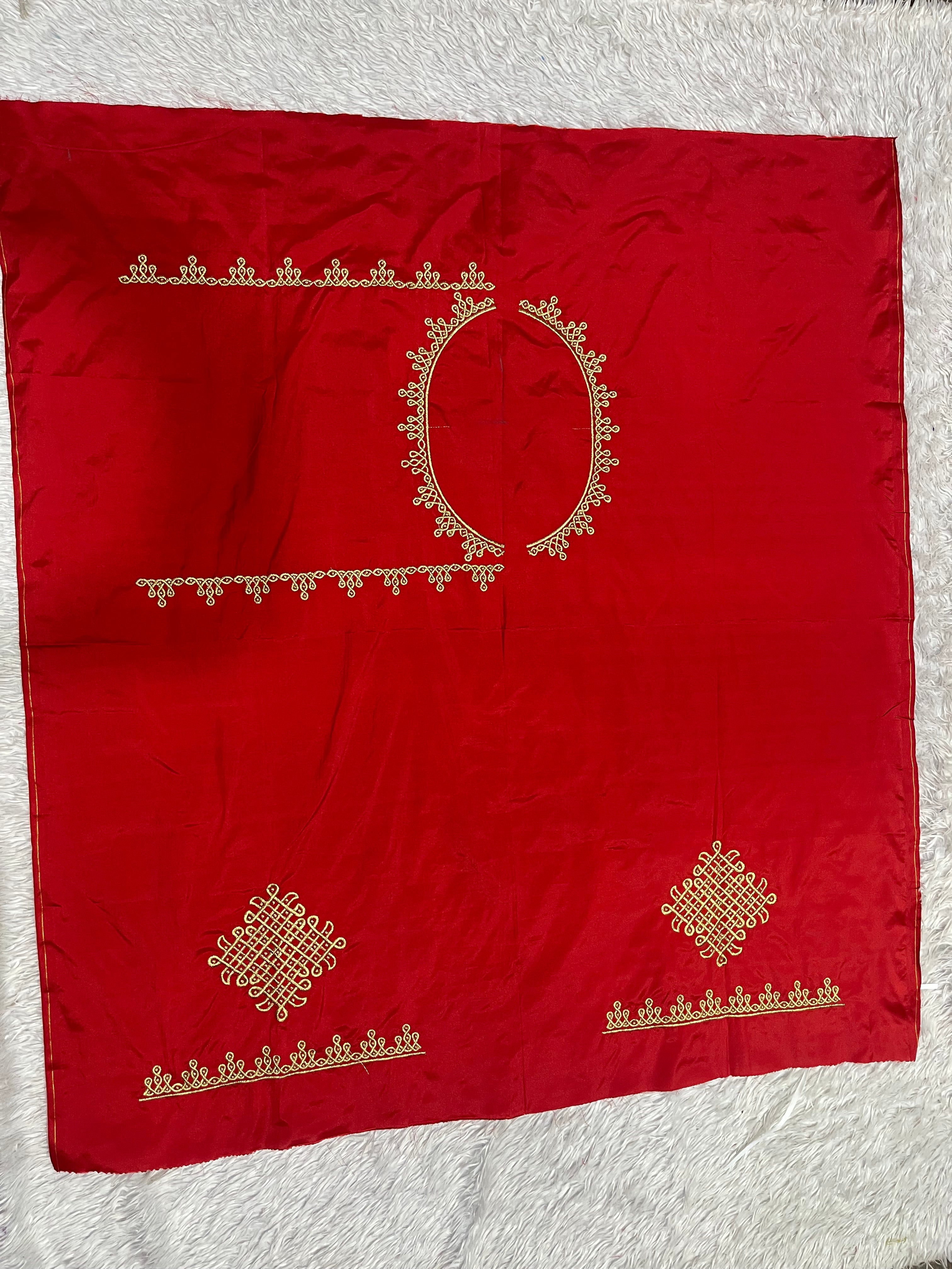 Kolam design ( red ) computer work blouse ( K450 )