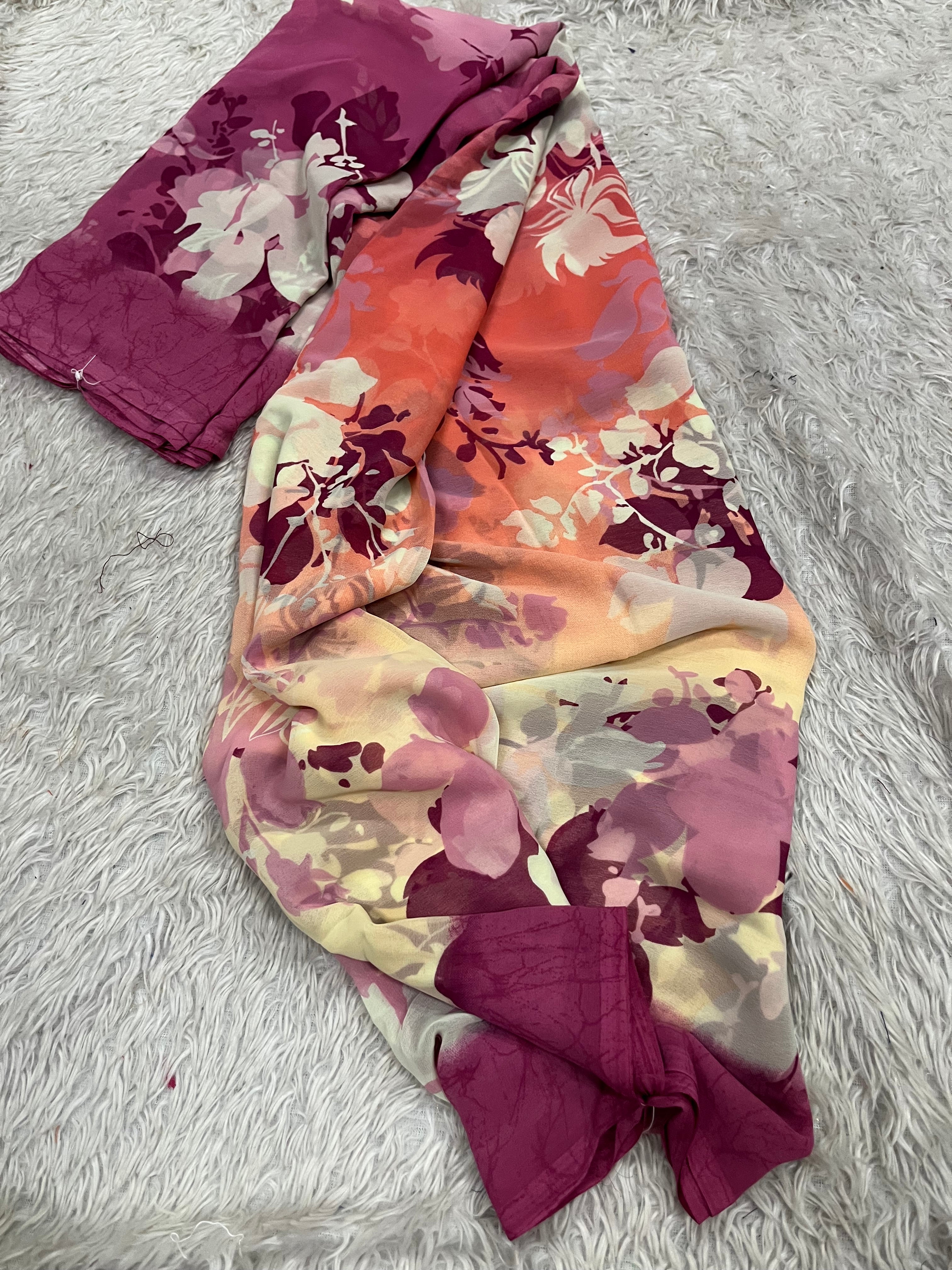 3d georgette sarees