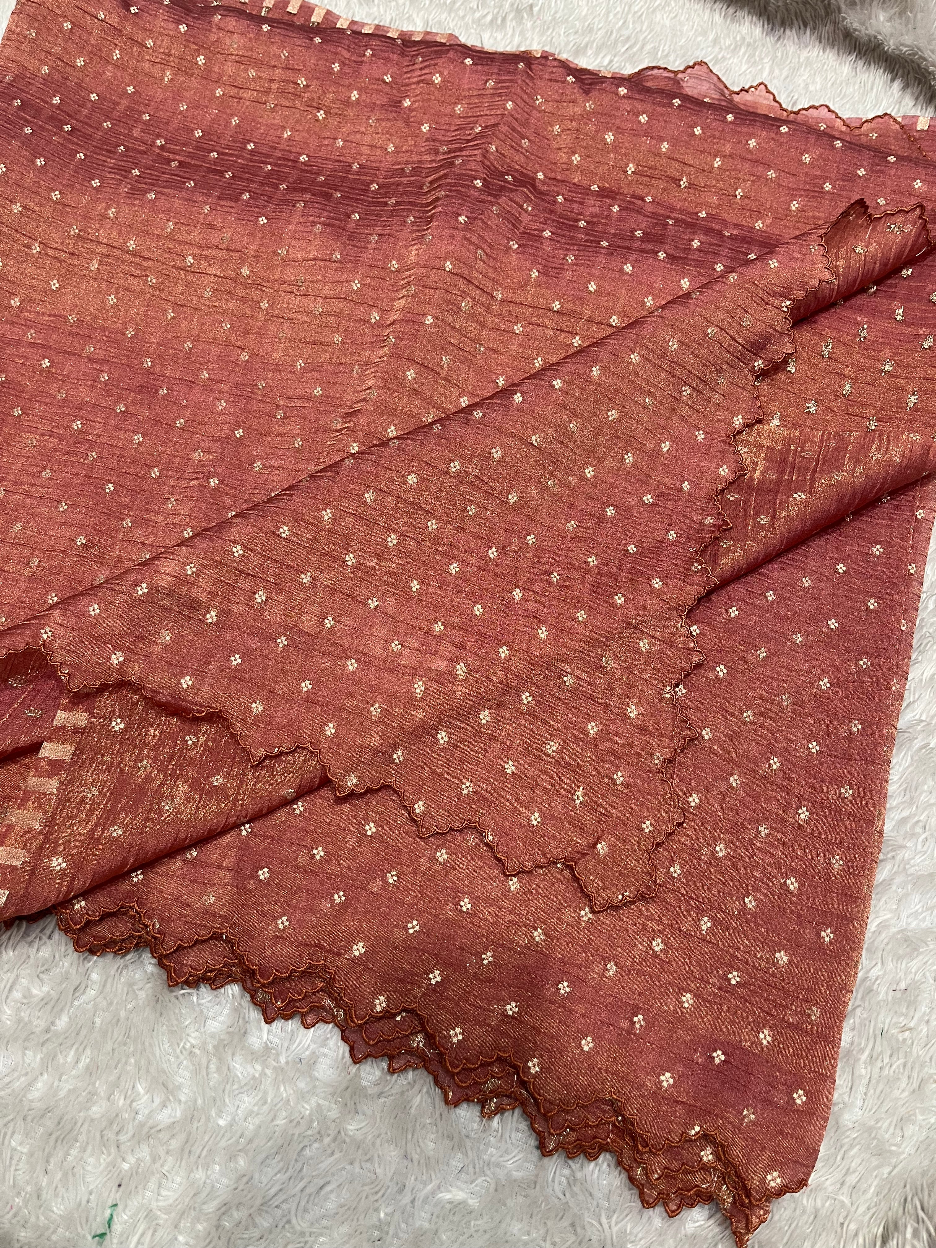Pure handloom Banarasi tissue with scalping (pure2000)