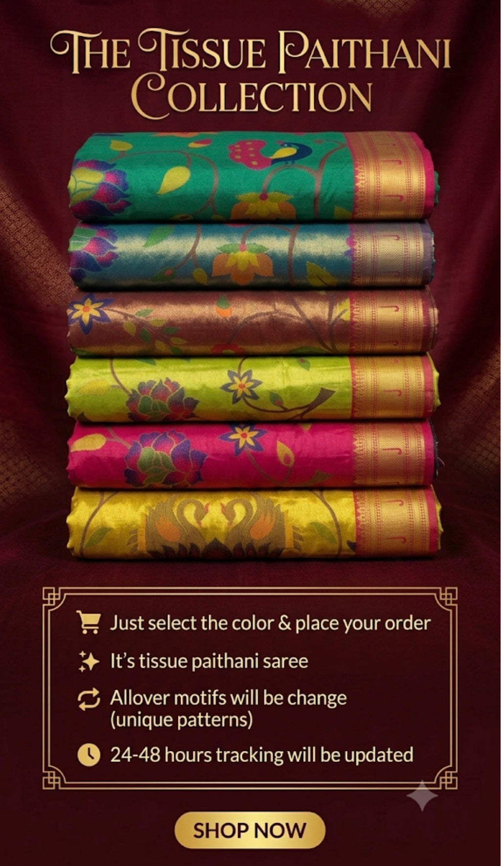 Blue tissue paithani ( code -101 )