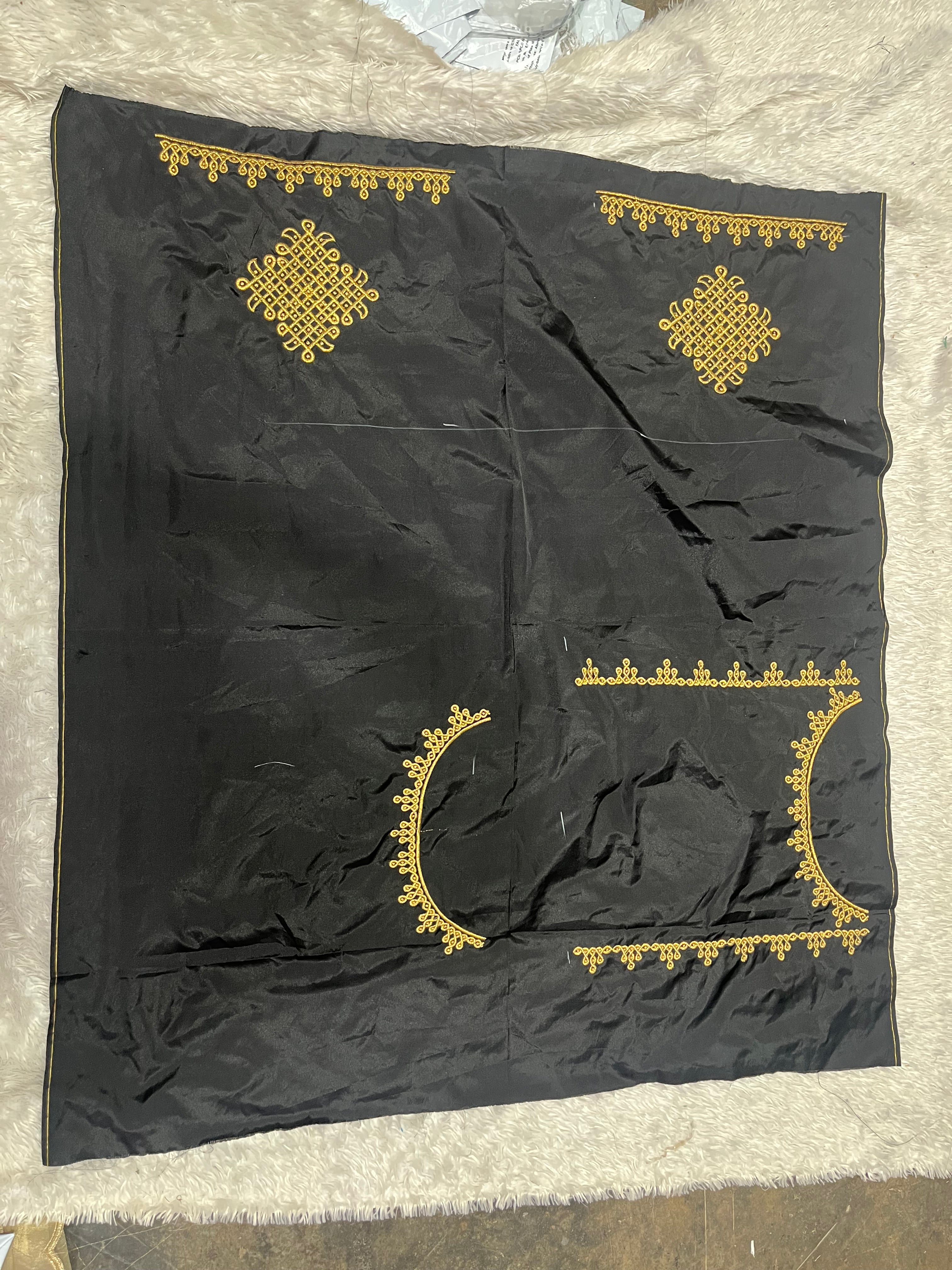 Kolam design ( black ) computer work blouse ( K450 )