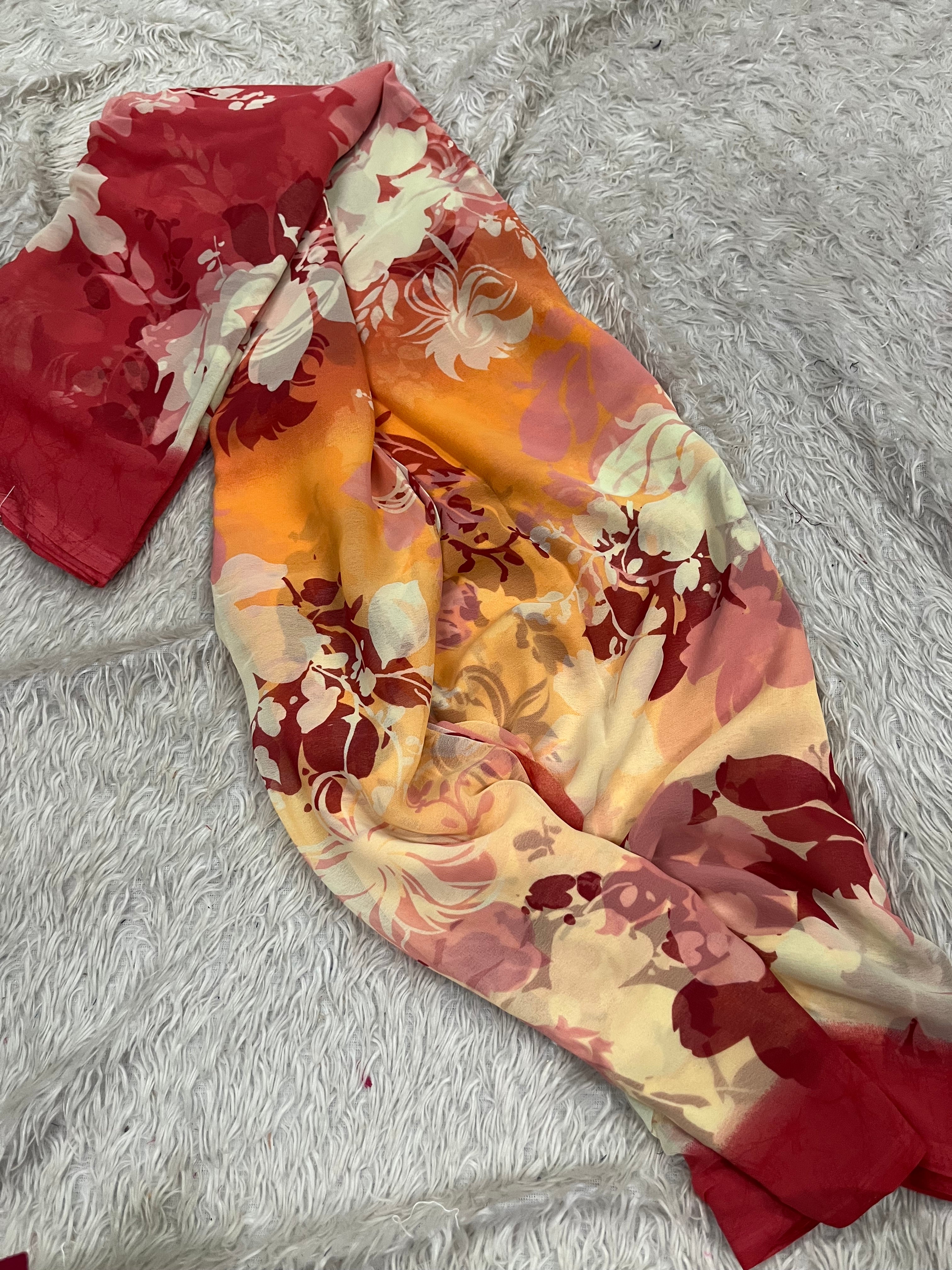 3d georgette sarees