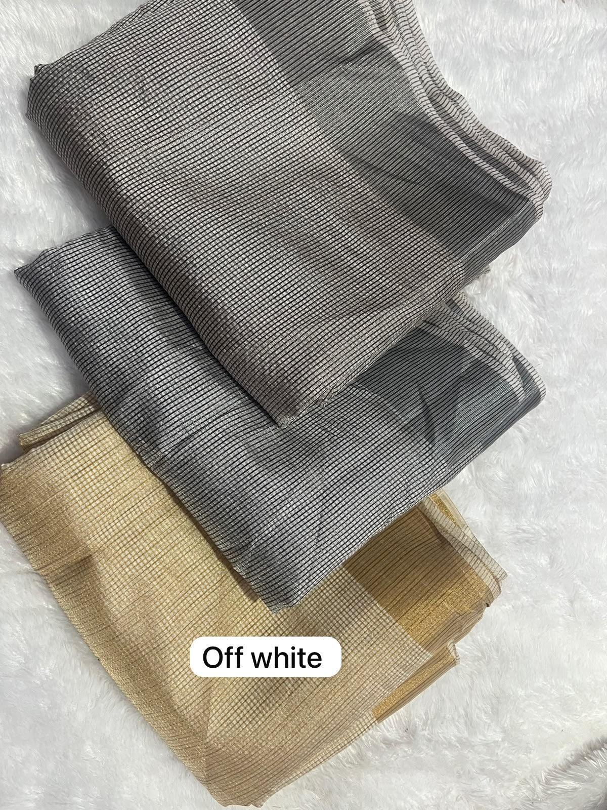 Off white ( Dyble saree )