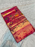 Pink tissue paithani ( code -101 )
