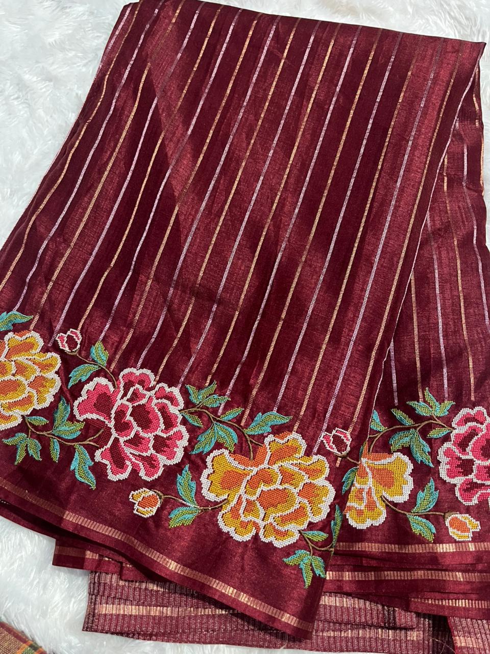 Premium pitted point ( work sarees )