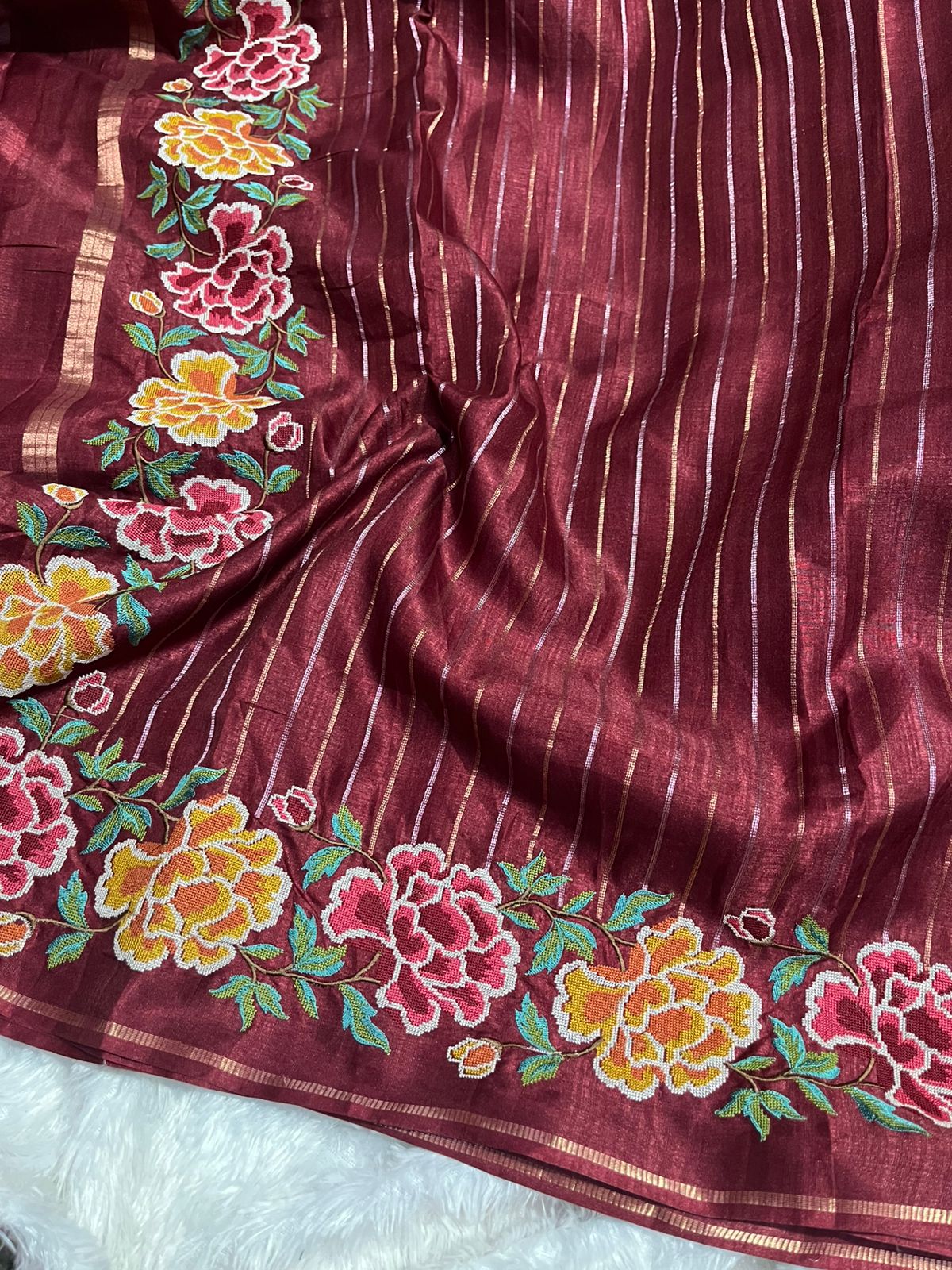 Premium pitted point ( work sarees )
